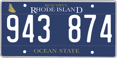 RI license plate 943874