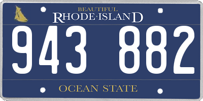 RI license plate 943882