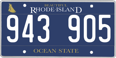RI license plate 943905