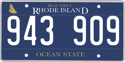 RI license plate 943909