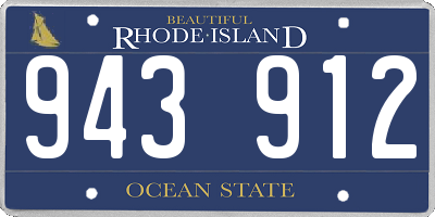 RI license plate 943912