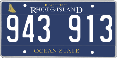 RI license plate 943913