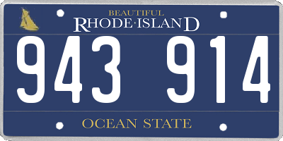 RI license plate 943914