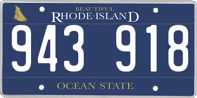 RI license plate 943918
