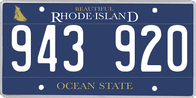 RI license plate 943920