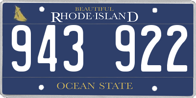 RI license plate 943922