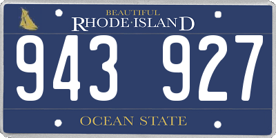 RI license plate 943927