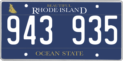 RI license plate 943935
