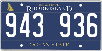 RI license plate 943936