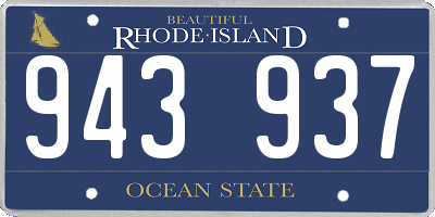 RI license plate 943937