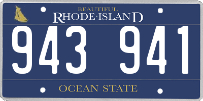 RI license plate 943941