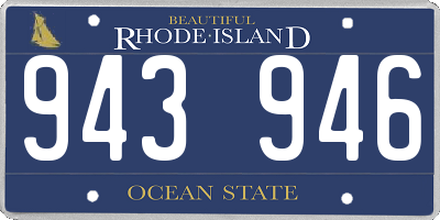 RI license plate 943946