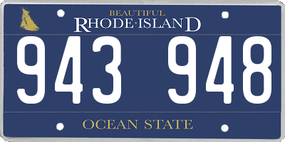 RI license plate 943948