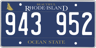 RI license plate 943952
