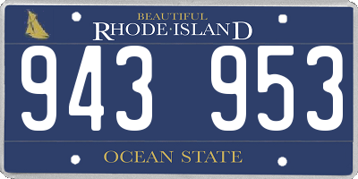 RI license plate 943953