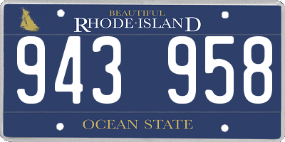 RI license plate 943958