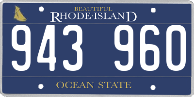 RI license plate 943960