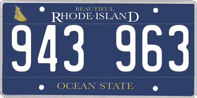 RI license plate 943963