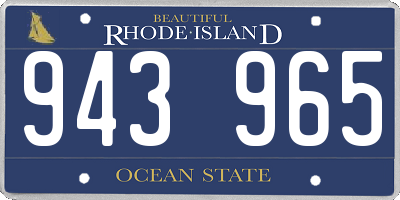 RI license plate 943965