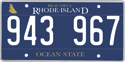 RI license plate 943967