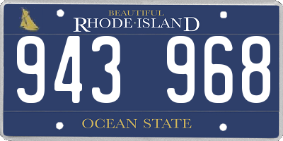 RI license plate 943968