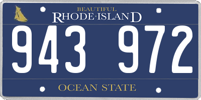 RI license plate 943972