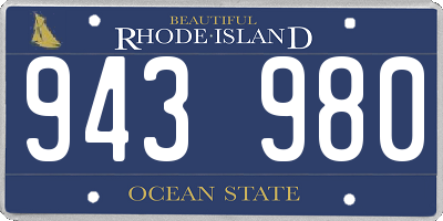 RI license plate 943980