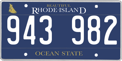 RI license plate 943982