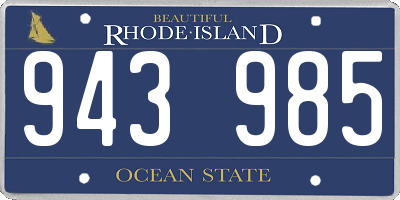 RI license plate 943985