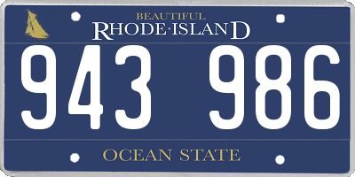 RI license plate 943986