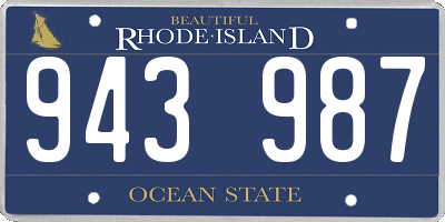 RI license plate 943987