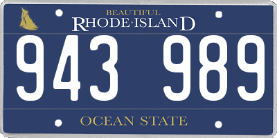 RI license plate 943989