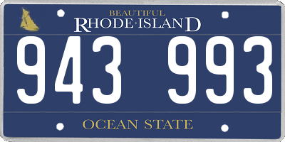 RI license plate 943993