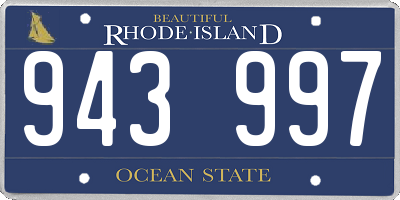 RI license plate 943997