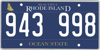 RI license plate 943998