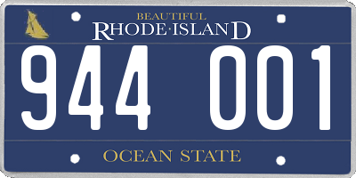 RI license plate 944001