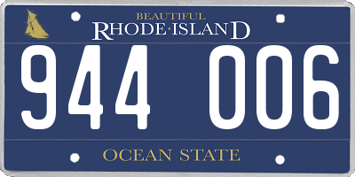 RI license plate 944006