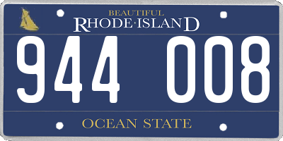RI license plate 944008