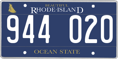 RI license plate 944020