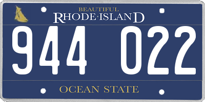 RI license plate 944022