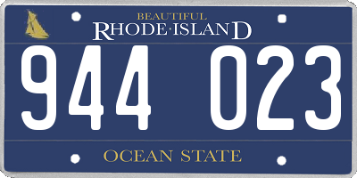 RI license plate 944023