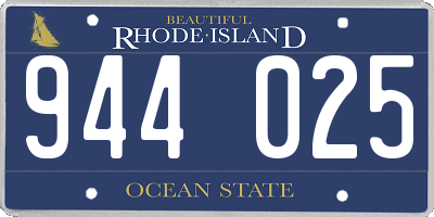 RI license plate 944025