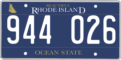 RI license plate 944026