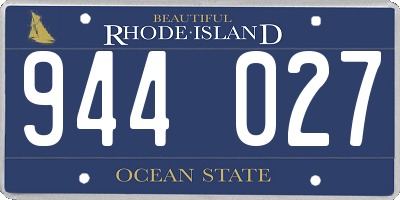 RI license plate 944027