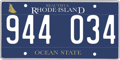 RI license plate 944034