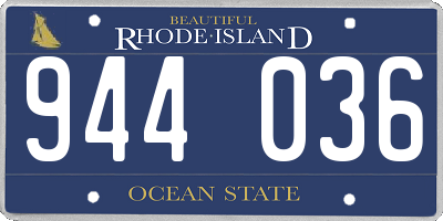RI license plate 944036