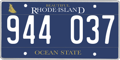 RI license plate 944037