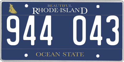 RI license plate 944043