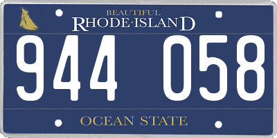 RI license plate 944058
