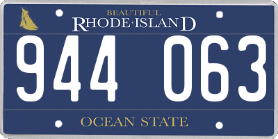 RI license plate 944063